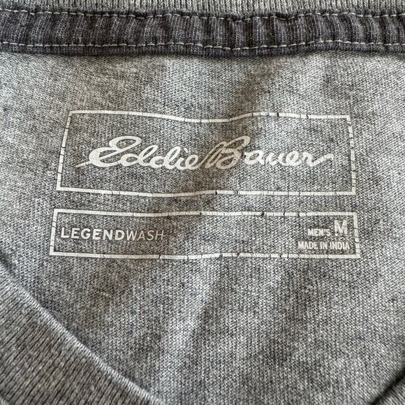 Eddie Bauer Legend Wash Gray V Neck T Shirt Men’s Medium - Picture 3 of 7